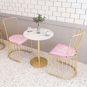 Bắc Âu Bảng Và Ghế Kết Hợp Trực Tuyến Người Nổi Tiếng Sáng Tạo Sắt Giải Trí Ghế Ăn Cho Món Tráng Miệng Cà Phê Cửa Hàng - Product Image 6