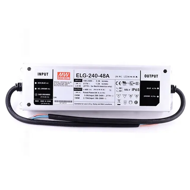 Orijinal ortalama kuyu ELG-240-48 240W 48V sabit voltaj + sabit akım LED sürücü tek çıkışlı DALI anahtarlama güç kaynağı