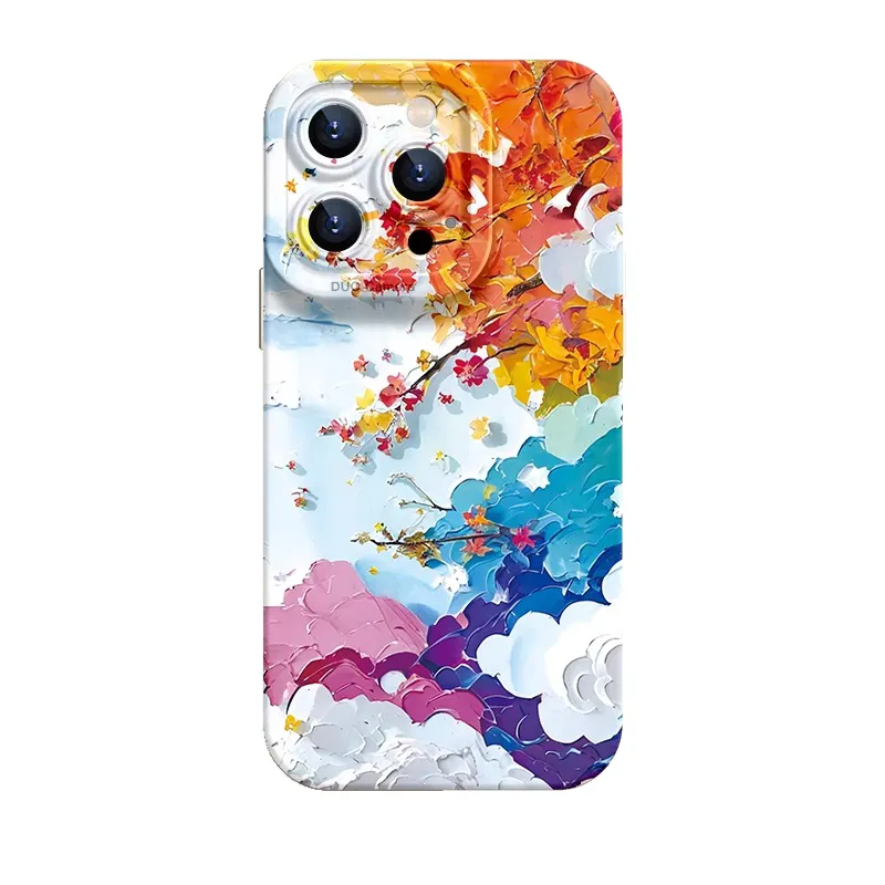 Funda de teléfono con patrón bonito funda de silicona para iPhone 15 y 14 pro Max teléfonos diseños multicolores Buena resistencia a caídas
