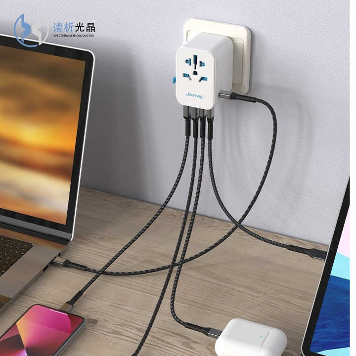 อะแดปเตอร์แปลง USB ขนาดเล็กสำหรับการชาร์จ PD35W ที่ชาร์จไฟประเภท C ชาร์จเร็วในหลายประเทศด้วยปลั๊ก USB อเนกประสงค์