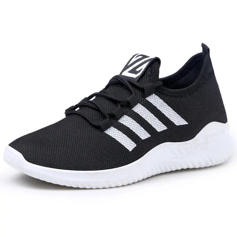 Precio de fábrica más barato para los hombres zapatos de PVC caminar deportes blanco y negro zapatillas de deporte Zapatos Casuales