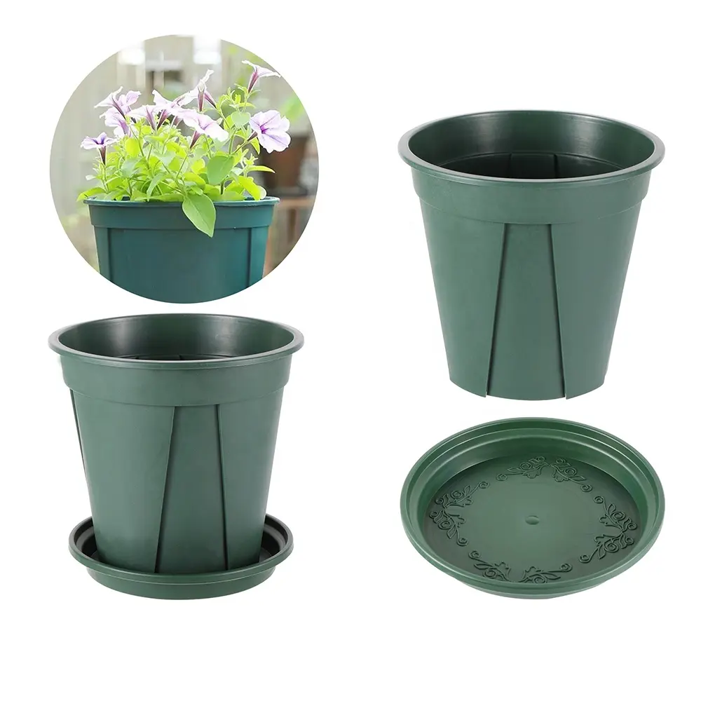 الجملة PP حديقة الحضانة البلاستيك عصاري أخضر أصيص زرع وعاء مع علبة وعاء زرع