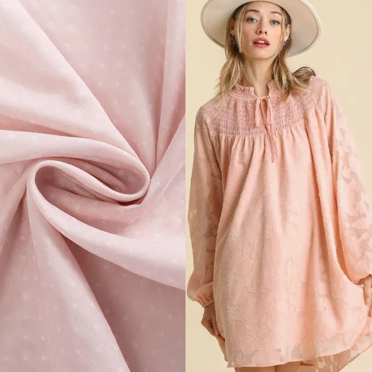 Tecido jacquard bordado feminino 100% algodão para bebês, tecido leve para costura em retalhos, padrão de flores, verão