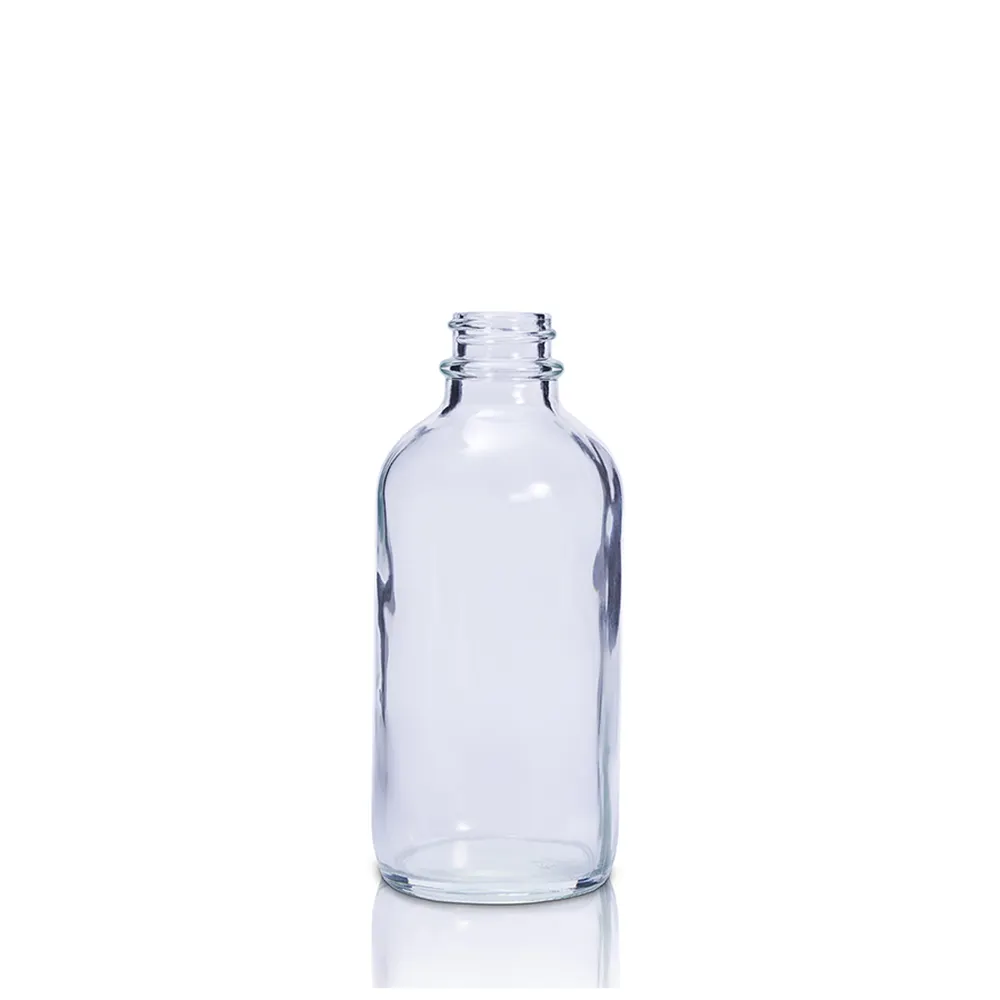 Advantrio Verpackung 8 Unzen durchsichtige runde Boston-Glasflaschen