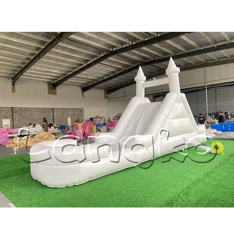 Tobogán de agua inflable para exteriores, combo de monos de fiesta, boda, color blanco, nuevo diseño