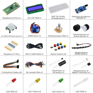 Raspberry Pi Pico Basic Starter Kit con Breadboard, modulo Display LCD I2C 1602, Servo Mirco 9g per Raspberry Pi Pico - Product Image 2