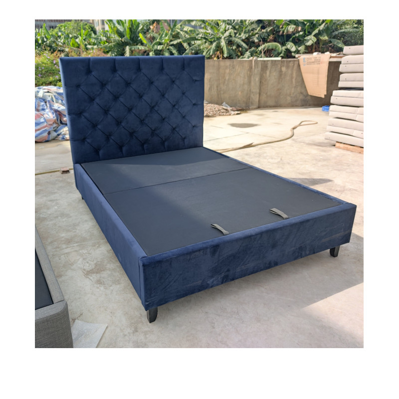 Modern Headboard Velvet fabric fireproof sponge  Upholstered bed for wholesale china bed factory