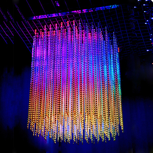 Al aire libre interior impermeable personalizar programado 24V IP65 Disco luz colgante DMX <span class=keywords><strong>LED</strong></span> Meteor Pixel luz lluvia caída cadena Luz - Product Image 2