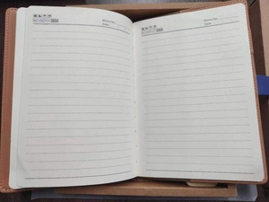 Set regalo personalizzato A5 Notebook di alta qualità con chiusura a bottone blu Navy diario in pelle con scatola regalo e penne