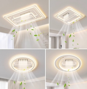 酒店客厅卧室遥控Dc现代方形无叶吊扇带发光二极管灯 - Product Image 6