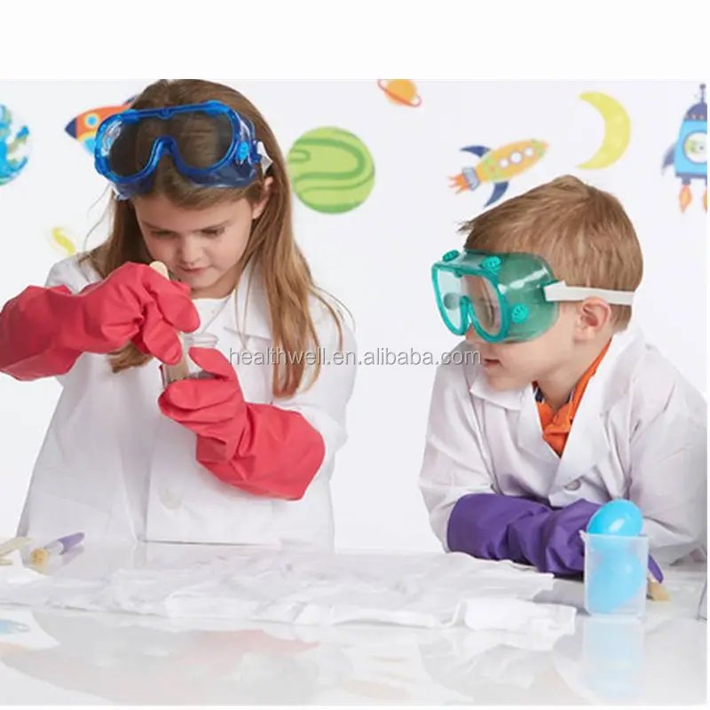 Disposable Custom Logo Real Children's Pink White Lab Coat for School Projects Halloween Costumes