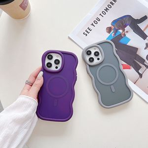 מסגרת גל חמוד מתולתל צורה של טלפון נייד shockproof גל 16 גדול קצה מגנטי עבור iphone 15 pro max