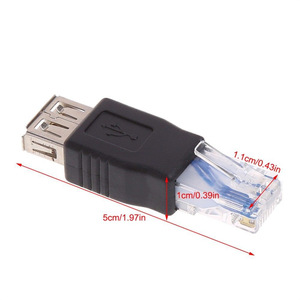用于ADSL调制解调器USB端口路由器的RJ45公适配器至USB母连接器RJ45转换器适配器 - Product Image 6