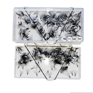 Vietnamca 0.03 0.05 16D Premade Mega hacim Fan Lashes sivri kök ince ince taban kullanımı kolay gevşek Pro yapılan uzantıları - Product Image 2