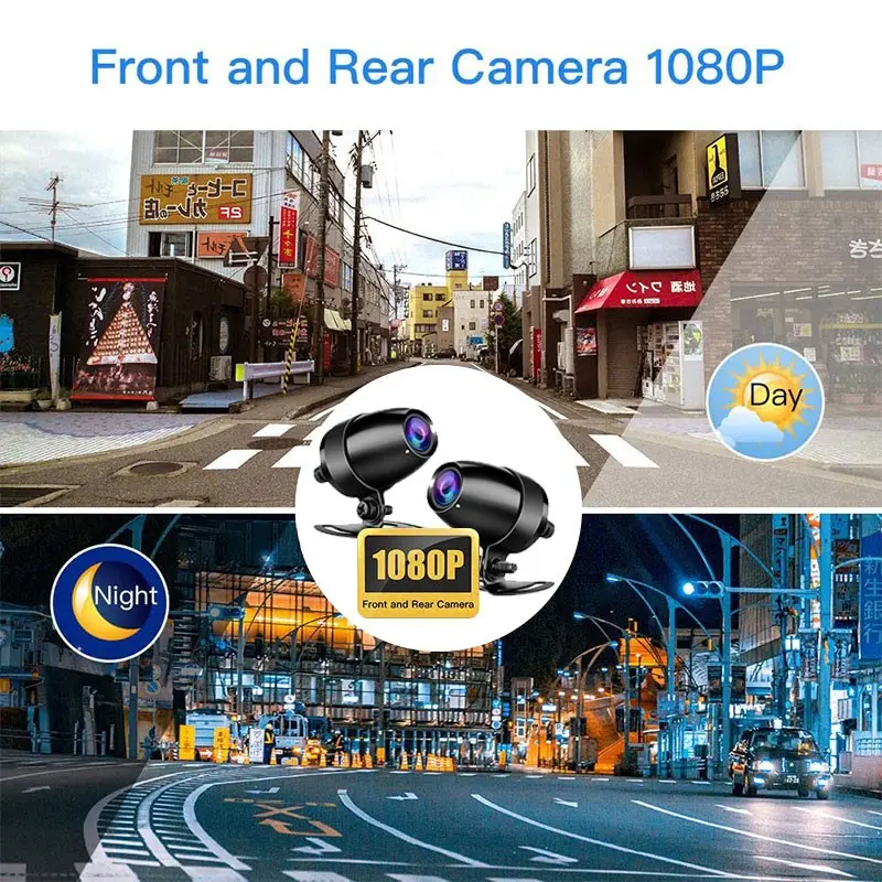 Новая одежда для детей от 3 дюймов Full HD 1080P Wi-Fi, GPS и мотоцикл видеорегистратор Даш Cam Автомобильная 150 градусов IP67 лм водонепроницаемые двойные линзы мотоциклетный мотор для камеры Black Box