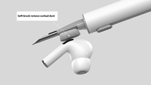 2022新款按钮多功能三合一耳机清洁笔耳机耳塞airpod定制纤维清洁笔 - Product Image 4