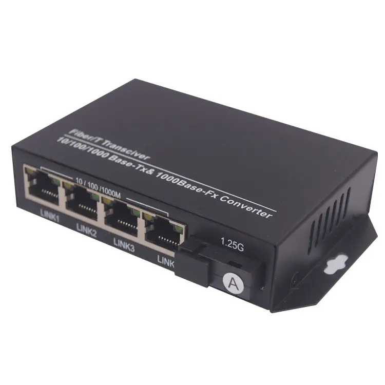 ATONGDA 4 Porte Ethernet Convertitore di Mezzi della Fibra, fibra ottica switch di rete IP camera