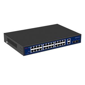 Conmutador PoE de 28 puertos | 24 puertos + 2 + 2 enlaces ascendentes SFP | Modo de extensión (rango de 250m) | Protección contra sobretensiones de 4KV | Cámara CCTV/IP al por mayor
