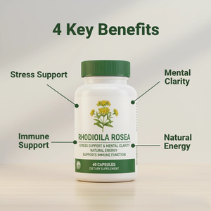 Rhodiola Rosea Capsules - Voor volwassenen - OEM/ODM Private Label - Adaptogene stressverlichtende energieboost supplement - 60 capsules/fles - 2 - Product Image 2