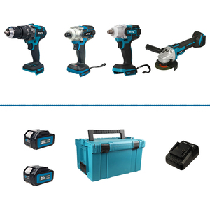 ATO 4ピースコンボ電動工具セットブラシレスドリル & lmpactレンチ2in1インパクトドライバーアングルグラインダー21vコンボキットセット - Product Image 3
