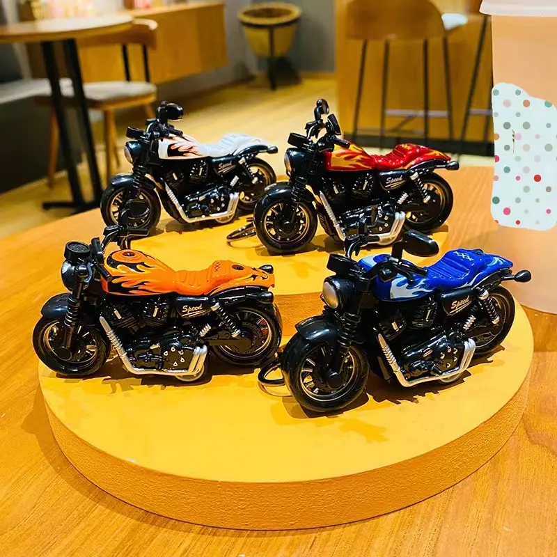 रचनात्मक मिनी मोटरसाइकिल हार्ले कार कुंजी श्रृंखला कार्टून बैग लटकन जोड़ी छोटे उपहार थोक
