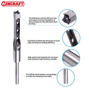 Juego de 4 brocas de agujero cuadrado para cincel de mortaja de carpintería y broca cuadrada para proyectos de bricolaje - Product Image 5