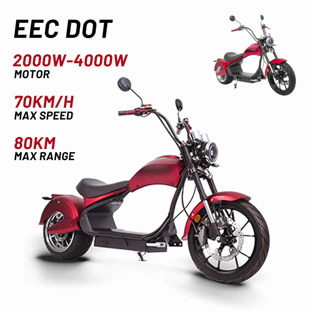 EEC COC zertifiziertes Citycoco 3000 w 4000 w Elektroroller Chopper Fettreifen-Motorrad für Erwachsene Warenlager in der EU