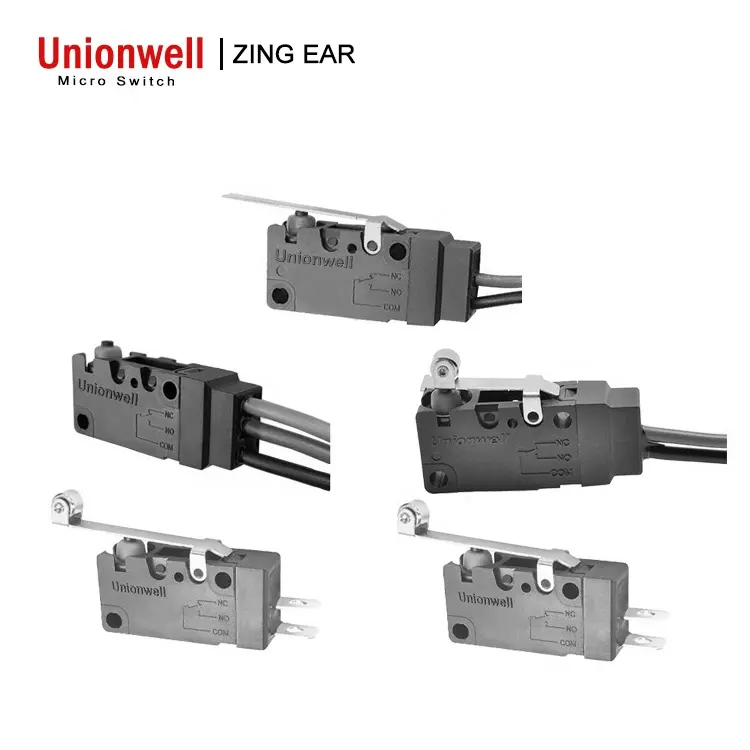 زينغ الأذن Unionwell 10A microswitch الأسطوانة نوع المطاط للماء مايكرو التبديل