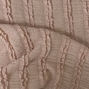 Rok triko kain Jersey katun/poliester Jacquard melar anak-anak perempuan gaun 12808 # daun Lotus berlipat berongga polos - Product Image 5