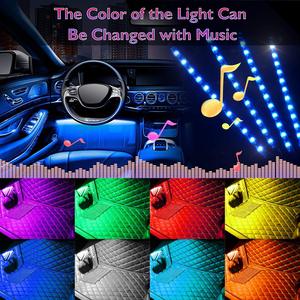 Araba LED şerit işık araba çok renkli araba iç aydınlatma altında aydınlatma kiti çok modlu değişim ve kablosuz uzaktan kumanda kontrol - Product Image 5