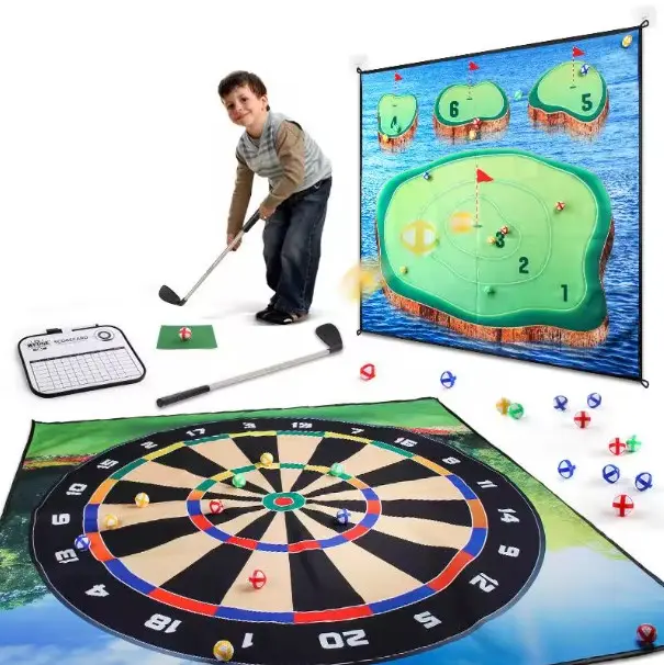 Interactive Outdoor Sport Practice Training Golf Chipping Game Target Wall Mat Sticky Ball Indoor Game For Kid Adult