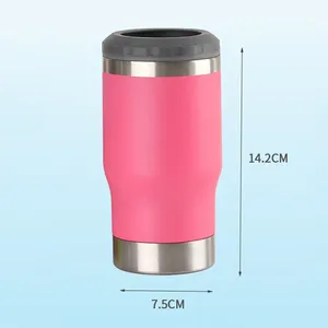 14 oz מצנן 304 נירוסטה מחזיק פחית יין מבודד ואקום מסיבה דקה שומר מקרר בירה עם תחתית פותחן