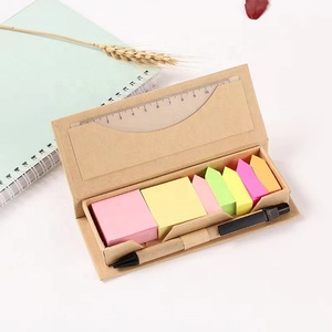 Wholesale <strong>Combination</strong> Kraft Box Advertising Ball Pen and Ruler <strong>Notepad</strong> with Arrow Sticky Note Set - Product Image 4
