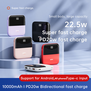 Mini banco de energía de 10000mAh de alta calidad, carga rápida, resistente al agua, plástico ABS, entrada tipo C y salida de 22,5 W, modelo de tendencia Q5 - Product Image 2