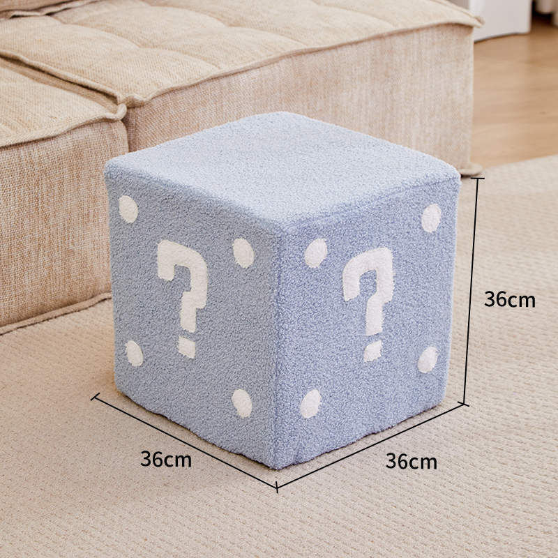 Question mark stool - light blue, large size
