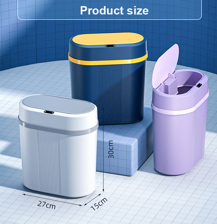 12L sensor trash can europe custom pink homes hotel multi-functional square simple electric smart automation bin/waste with lid