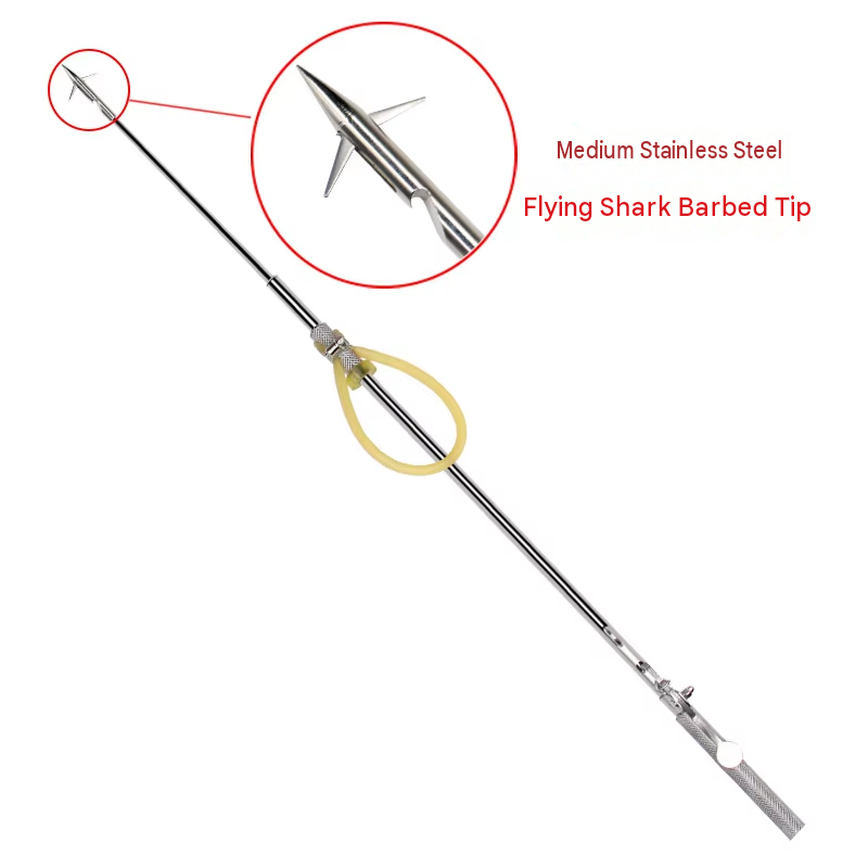 Stainless steel medium flying shark barb-1 piece-2 rubber bands