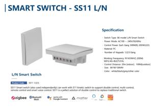 Factory Smart SS113R Wall <strong>Switch</strong> 3 Channels Silver RF433Mhz AC110-240V L/N Max 10A Work With Kinetic <strong>Switch</strong> for Light Control - Product Image 6