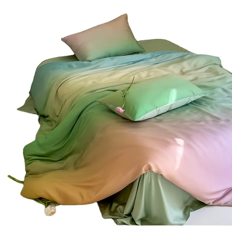 Conjunto de lençóis de cama 100% bambu puro com 400 fios, capa de edredom, atacado