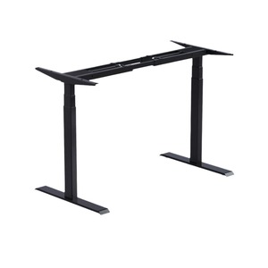 Altura ajustable sentarse y pararse blanco eléctrico ergonómico sentarse Escritorio de pie Marco De pie mesa elevadora de computadora de doble motor