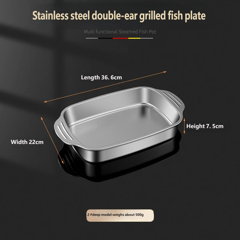 Plat à poisson pour grill - Modèle profond - Moyen : 37 cm