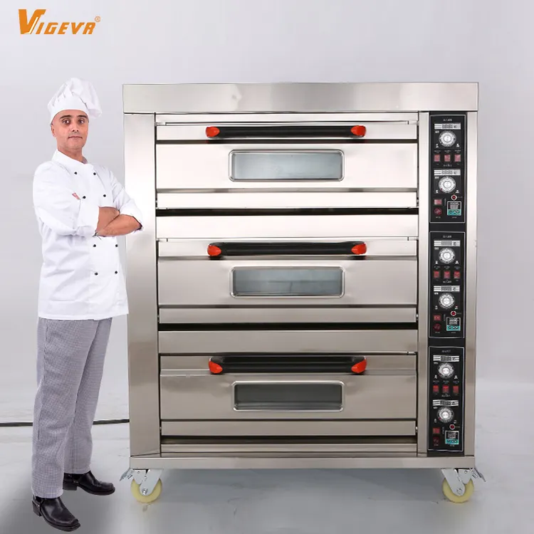 Plataforma elétrica para forno, equipamento de padaria comercial, máquina elétrica para pizza, pão, vapor, forno elétrico