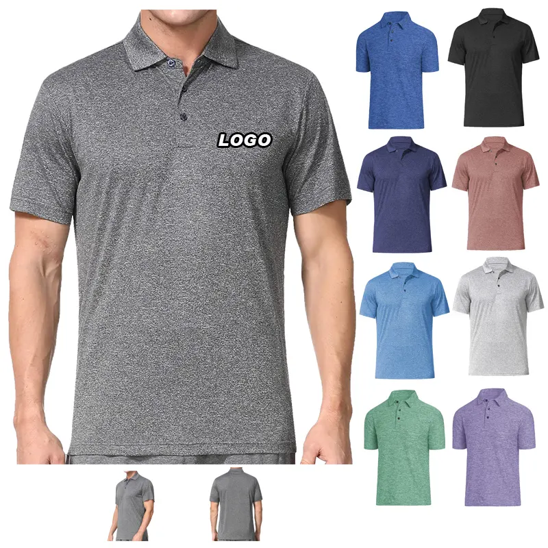 Heren Outdoor Sneldrogende T-Shirts Slim Fit Design Vochtafvoerend Atletisch Sportief Poloshirt