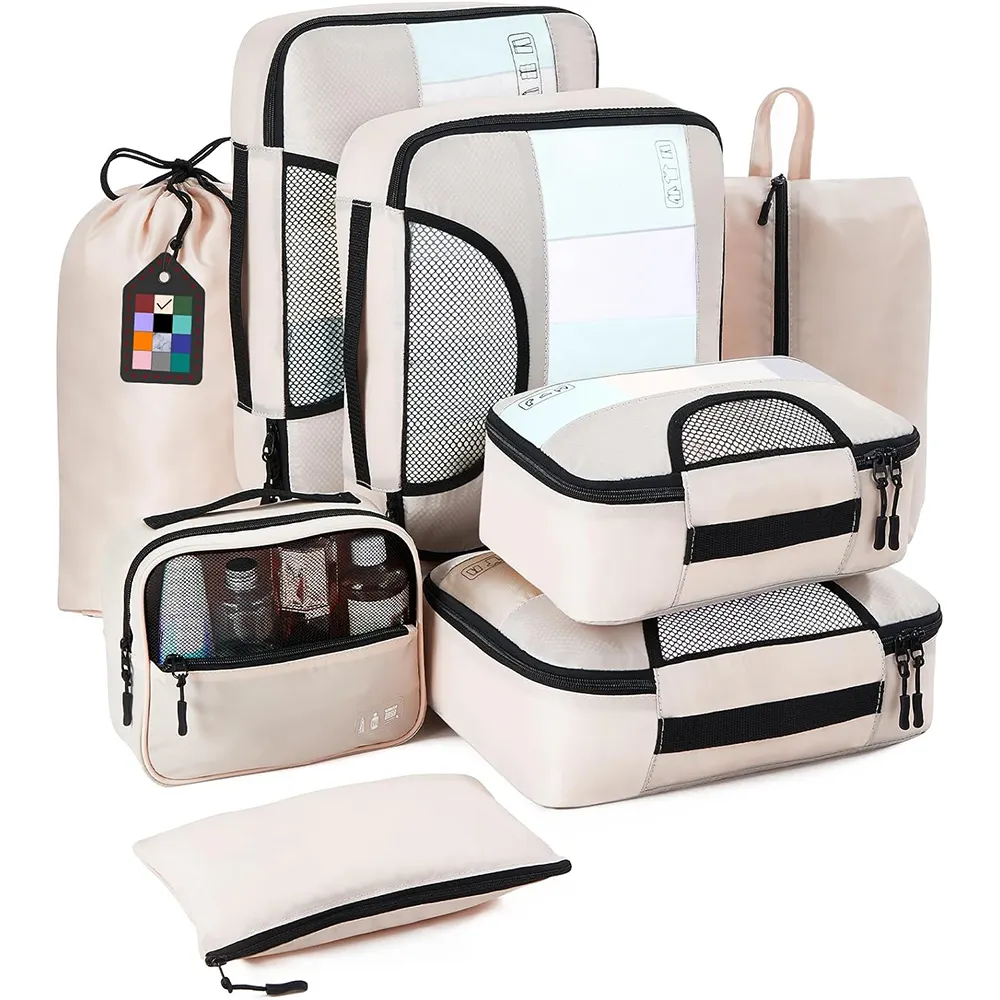 Individuelles leichtgewicht Reisetaschen-Webe-Kleidung-Kompressor-Gepäck-Aufbewahrungsbeutel-Set
