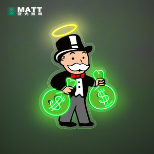 Mat Monopolie Cash Neon Teken Uv Print Acryl Led Neon Licht Met 4Mm Dikte Monopoly Ontwerp Voor Bedrijven - Product Image 1