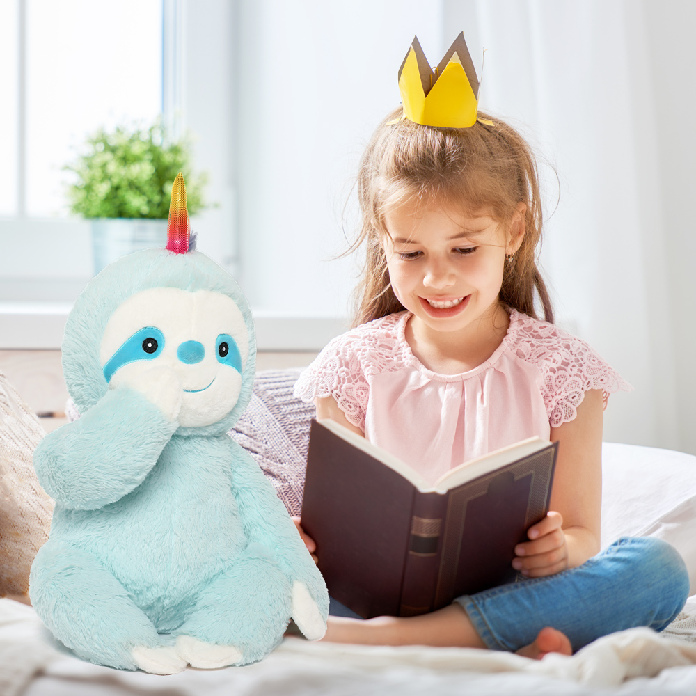 Peluche paresseux bleu ciel