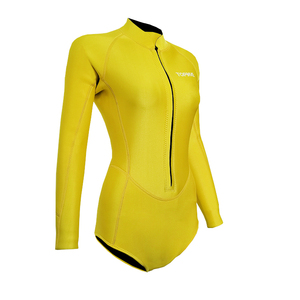 Dalış mayo 2mm ücretsiz dalış sörf kıyafeti neopren kadınlar ön Zip Bikini kısa seksi Wetsuit