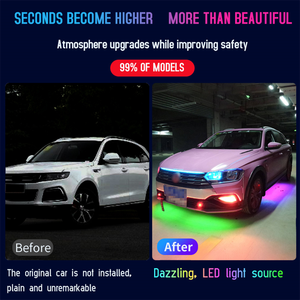 Neon RGB LED araba alt ortam lambası şasi şeritleri Bar ortam ışığı uygulaması/uzaktan kumanda araba tarzı dekoratif aksesuar - Product Image 6