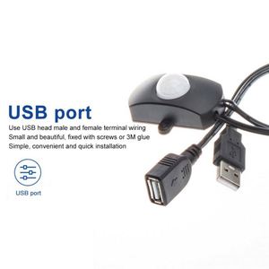 DC 5v-24v 5A USB PIR红外运动检测器传感器，用于发光二极管灯带智能感应开关黑白 - Product Image 2