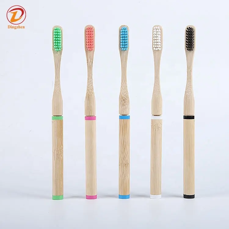 Hiçbir atık bambu diş fırçası 100% çevre dostu organik değiştirilebilir kafa toptan kömür diş fırçası özelleştirmek üretici